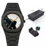 Arabic Digit Carbon Fiber Body  Black & Silver | Code: 12